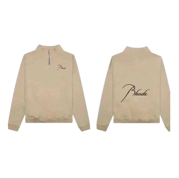 NWOT Rhude cream and black quarter zip pullover - Picture 1 of 4